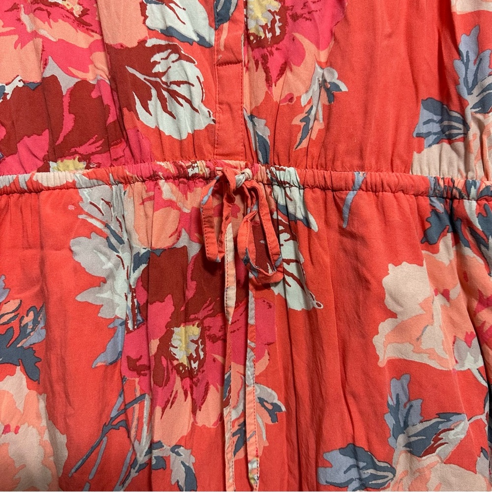 Gap Floral Dress, Button Front, Drawstring Waist,… - image 3